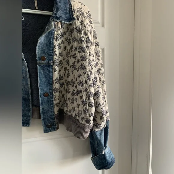 Free People Ditsy Denim Jacket XS/S - Picture 5 of 9